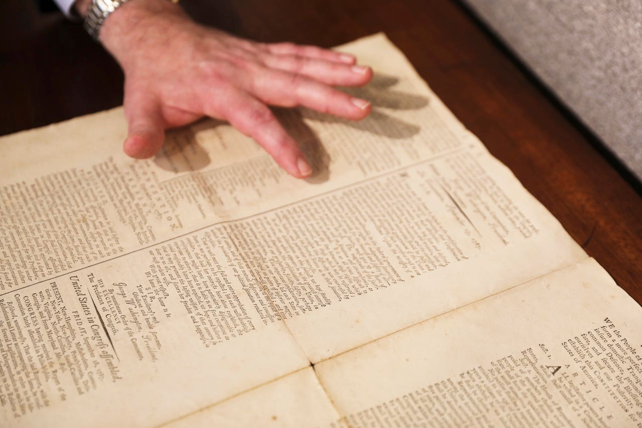 Rare 1787 copy of US Constitution up for sale at auction Somerset