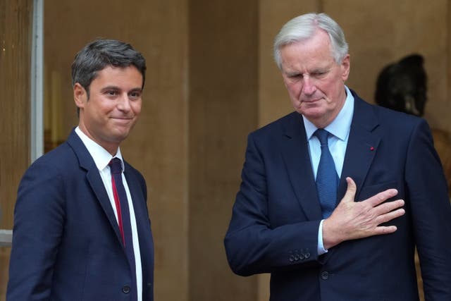 Michel Barnier and Gabriel Attal