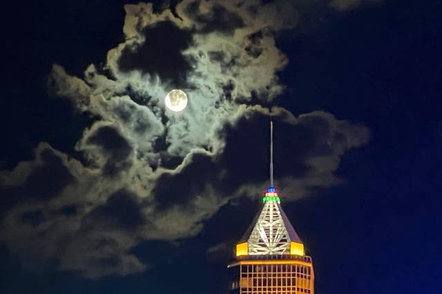 The full moon over Hong Kong