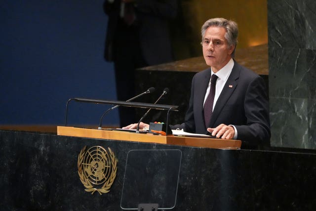 US Secretary of State Antony Blinken speaks during the Summit of the Future