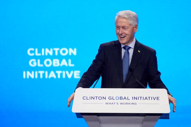 Former US president Bill Clinton making an appearance at the Clinton Global Initiative