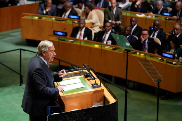 Antonio Guterres addresses the 79th session of the United Nations General Assembly