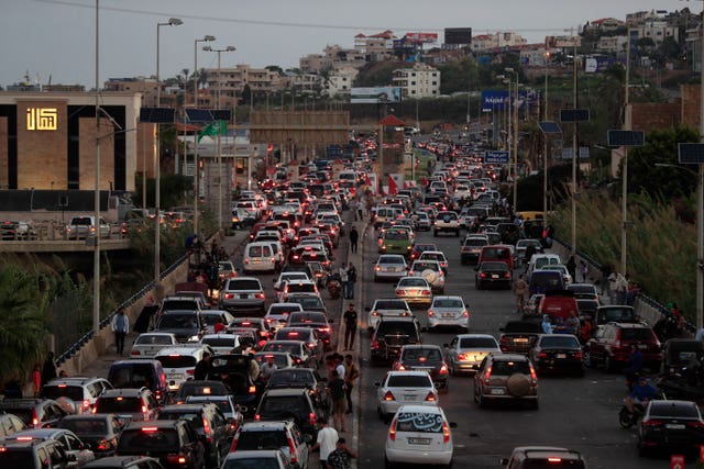 Traffic on a highway near Beirut