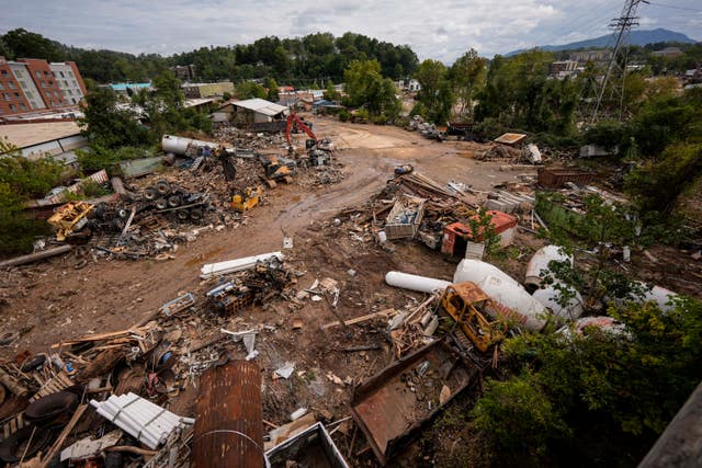 Debris in the aftermath of Hurricane Helene 