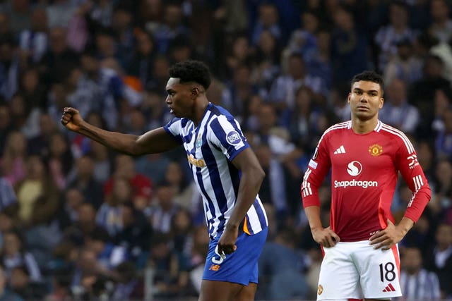 Samu Omorodion celebrates scoring for Porto