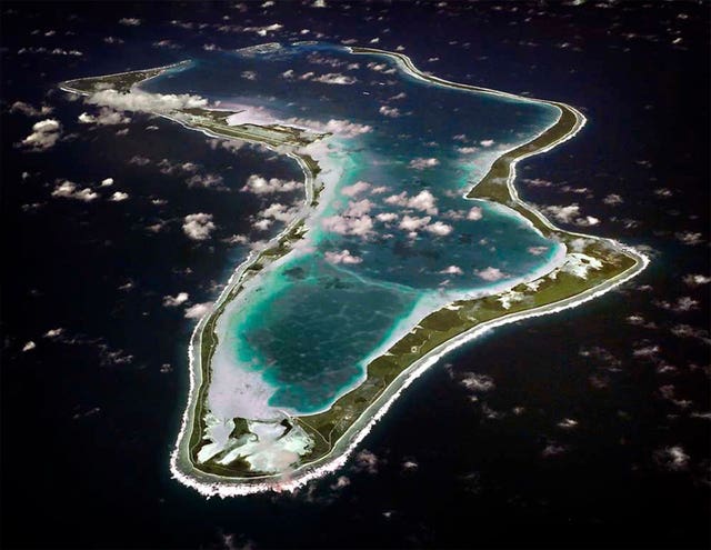  An image released by the US navy showing an aerial view of Diego Garcia