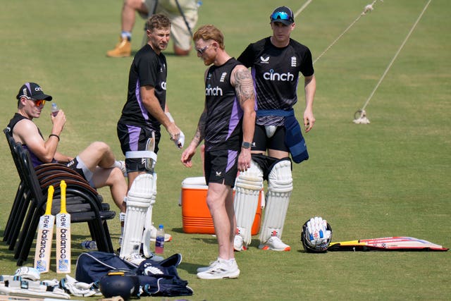 Ben Stokes and England players in training