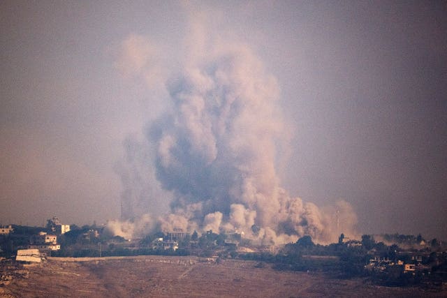 Smoke rises following an explosion in southern Lebanon