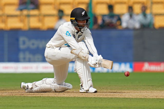 Devon Conway bats against India