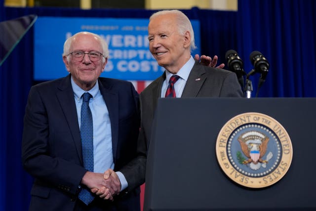 Joe Biden and Senator Bernie Sanders