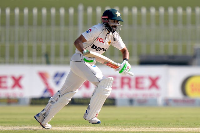 Pakistan batter Saud Shakeel sets off for a run