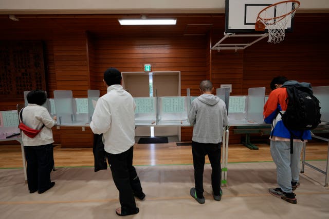 Voters at polling booths