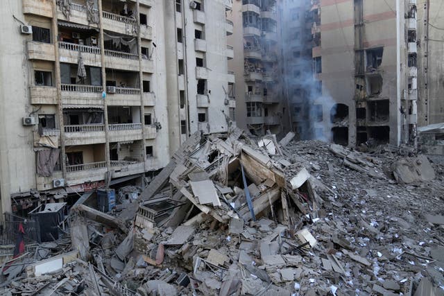 Rubble of a destroyed building 