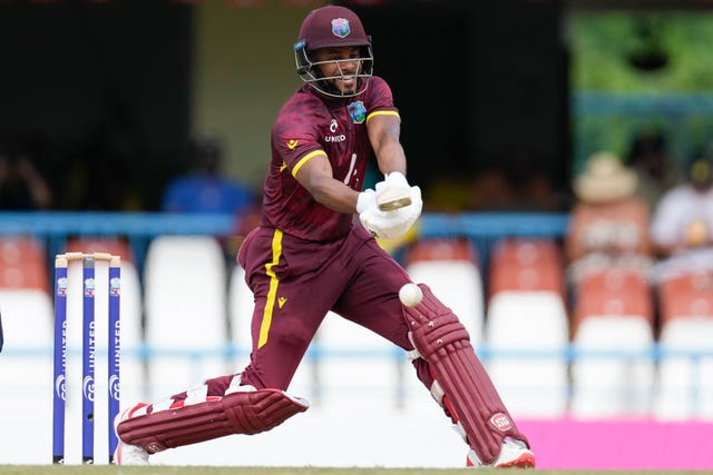 Sherfane Rutherford batting for the West Indies