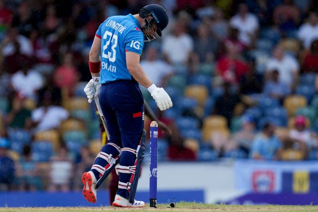 Liam Livingstone looks down after being dismissed