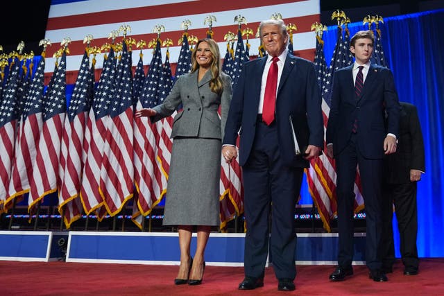 Donald Trump, Melania Trump and Barron Trump