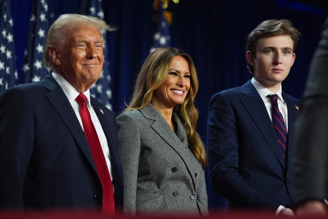 EDonald Trump, former first lady Melania Trump and their son Barron Trump