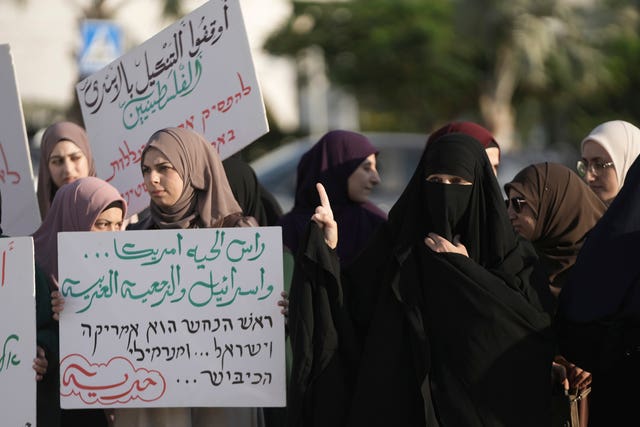 Women protest against conflict in Gaza