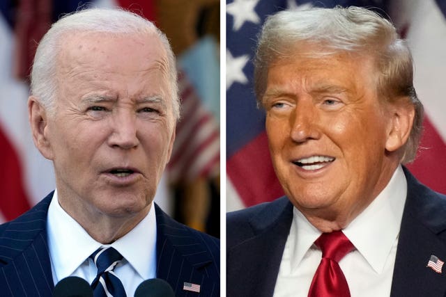 Composite photo of Joe Biden and Donald Trump