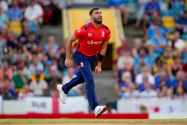 Saqib Mahmood playing for England