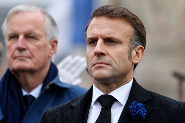 Michel Barnier and Emmanuel Macron