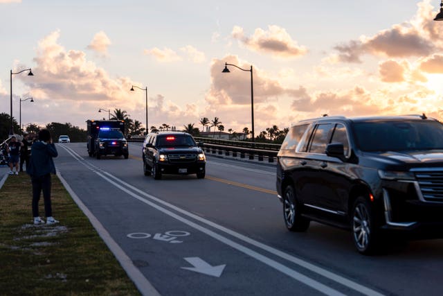 Donald Trump's motorcade at Mar-a-Lago