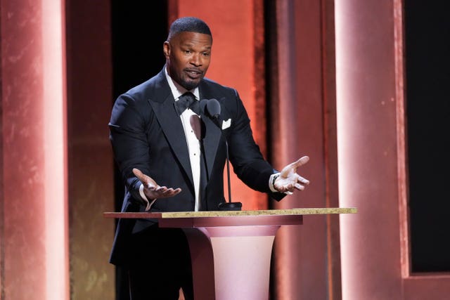 Jamie Foxx speaks during the 15th Governors Awards at The Ray Dolby Ballroom in Los Angeles 