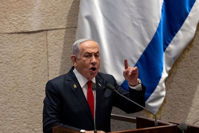 Benjamin Netanyahu addresses Israel’s parliament