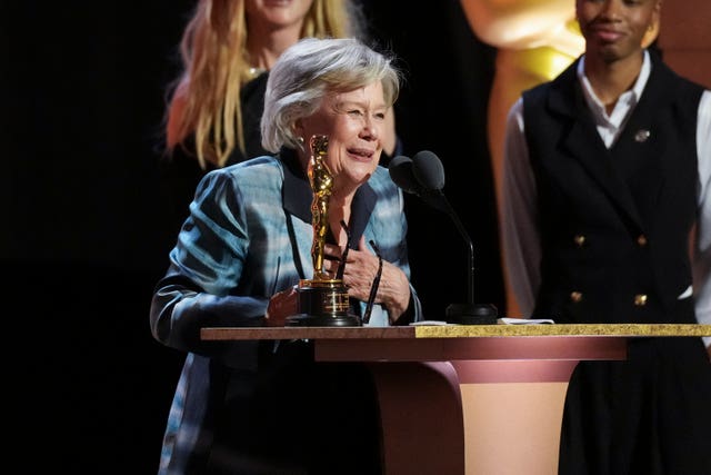 Juliet Taylor accepts an honorary award during the 15th Governors Awards at The Ray Dolby Ballroom in Los Angeles 