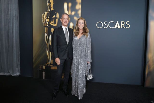 Tom Hanks, left, and Rita Wilson arrive at the 15th Governors Awards at the Ray Dolby Ballroom in Los Angeles