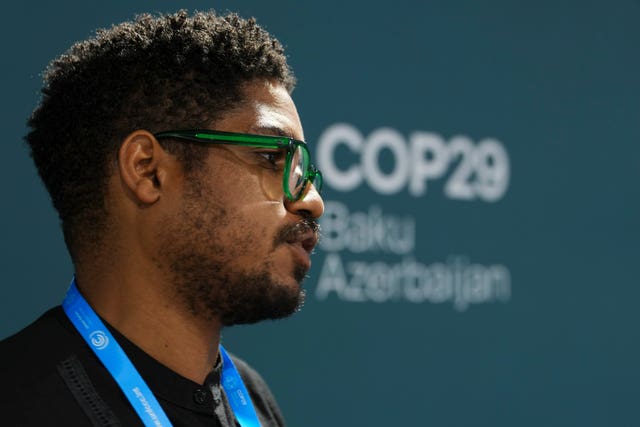 Michai Robertson, lead negotiator on climate finance, Alliance of Small Island States, speaking at Cop29