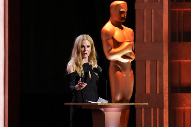 Nicole Kidman speaks during the 15th Governors Awards at The Ray Dolby Ballroom in Los Angeles