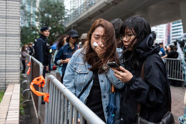 People outside the court in Hong Kong 