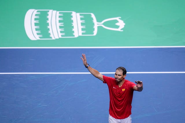 Rafael Nadal waves to the crowd