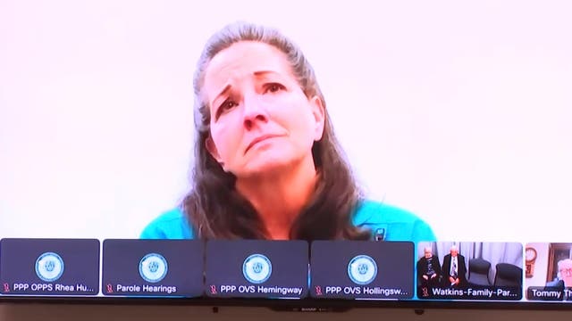 Susan Smith is seen in court via videolink