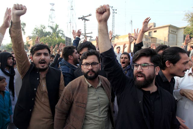 Protesters in the street