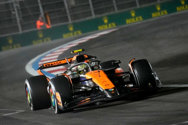 Lando Norris drives his McLaren