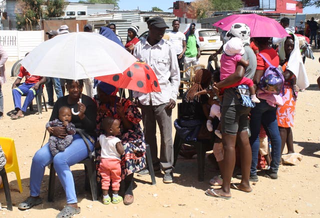 Namibians queue to cast their votes in a presidential election