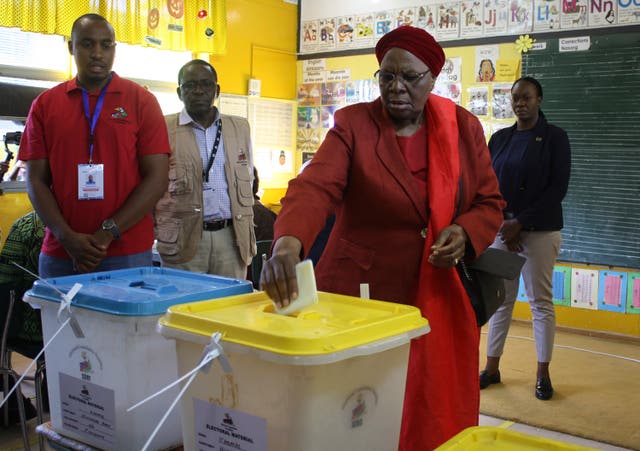 The vice president casts her vote