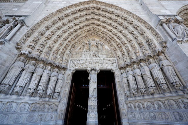 The main entrance of Notre Dame