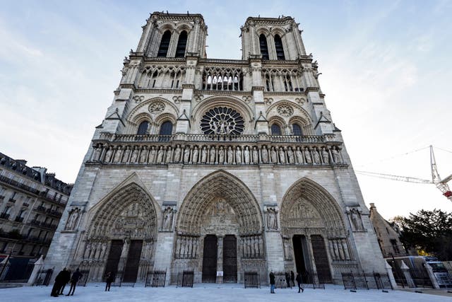 The facade of Notre Dame Cathedral