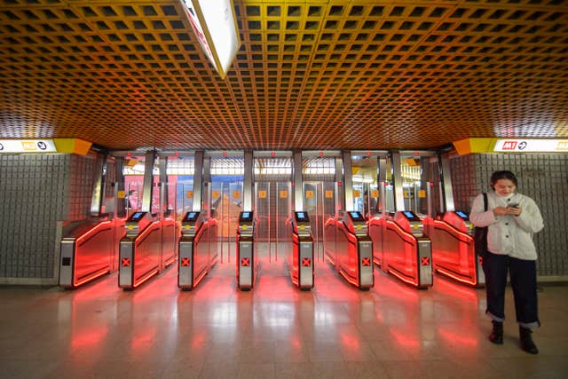 A quiet subway station in Milan