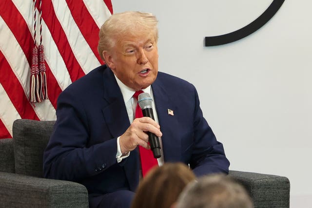 President Donald Trump speaks at the Business Roundtable quarterly meeting in Washington