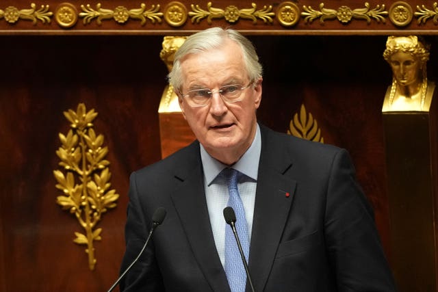 Michel Barnier addressing the National Assembly