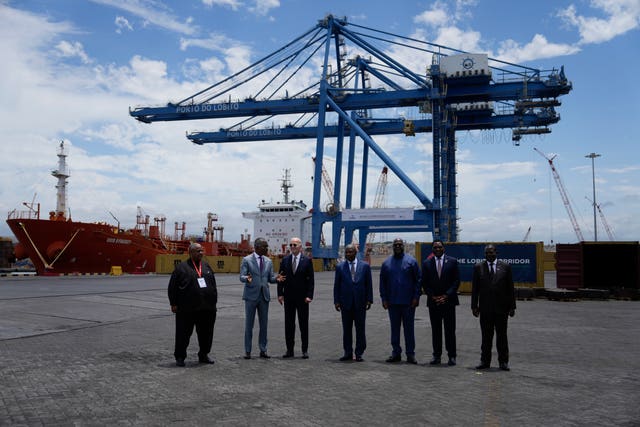 Angolan Minister of Transport Ricardo Daniel speaks to President Joe Biden