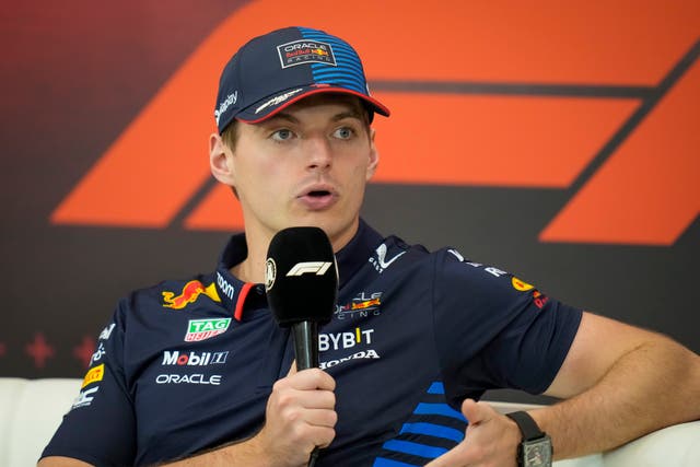 Max Verstappen speaks in a press conference