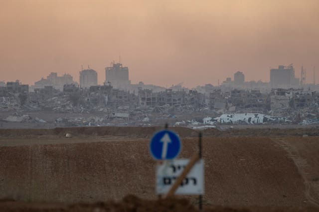 Destroyed buildings in the Gaza Strip 