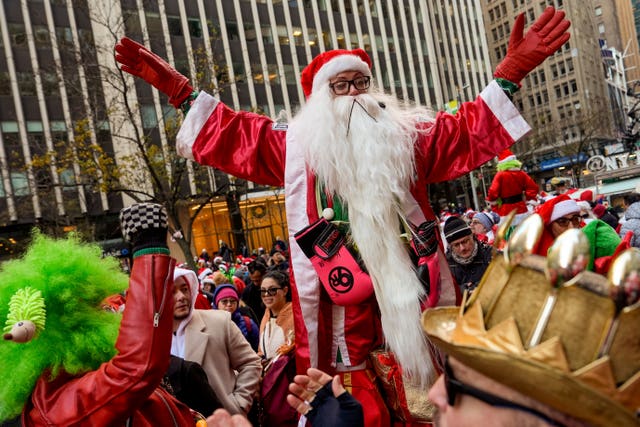 A man dressed as Father Christmas