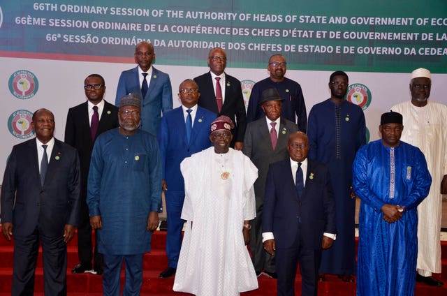 A group photo of West African leaders in Abuja, Nigeria