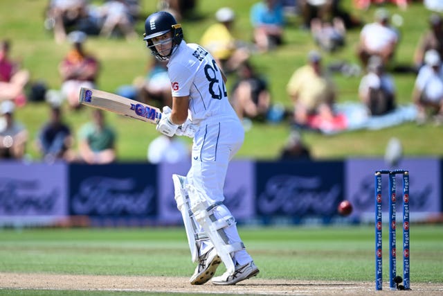 England’s Jacob Bethell bats during play on day four